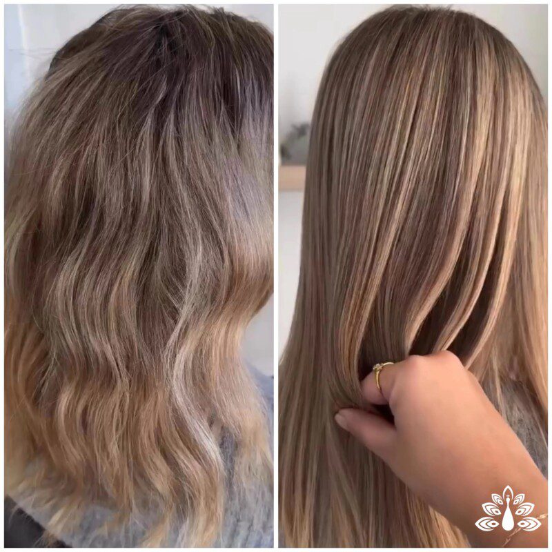 Hair botox treatment being applied to a client's hair at a Franck Provost salon